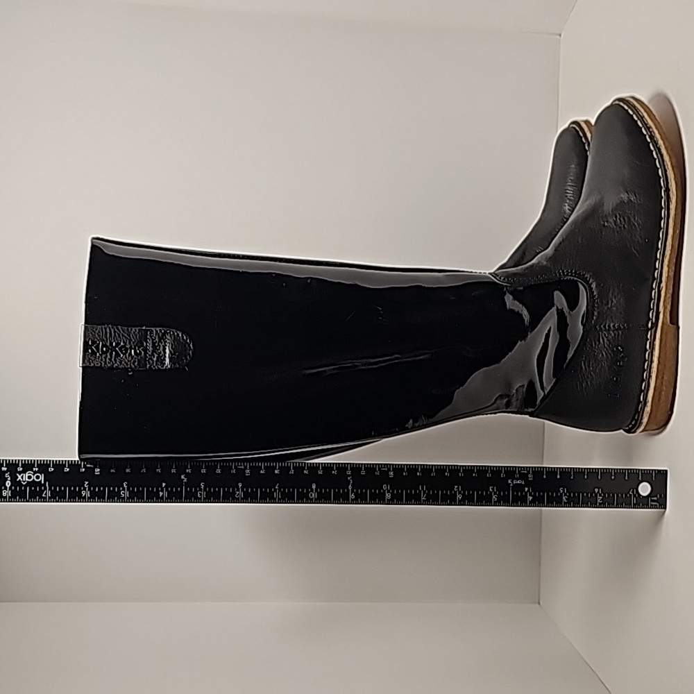 Kickers Credo2 Black Patent Knee High Boots Sz 37 Side Zip Equestrian Riding - Picture 15 of 16